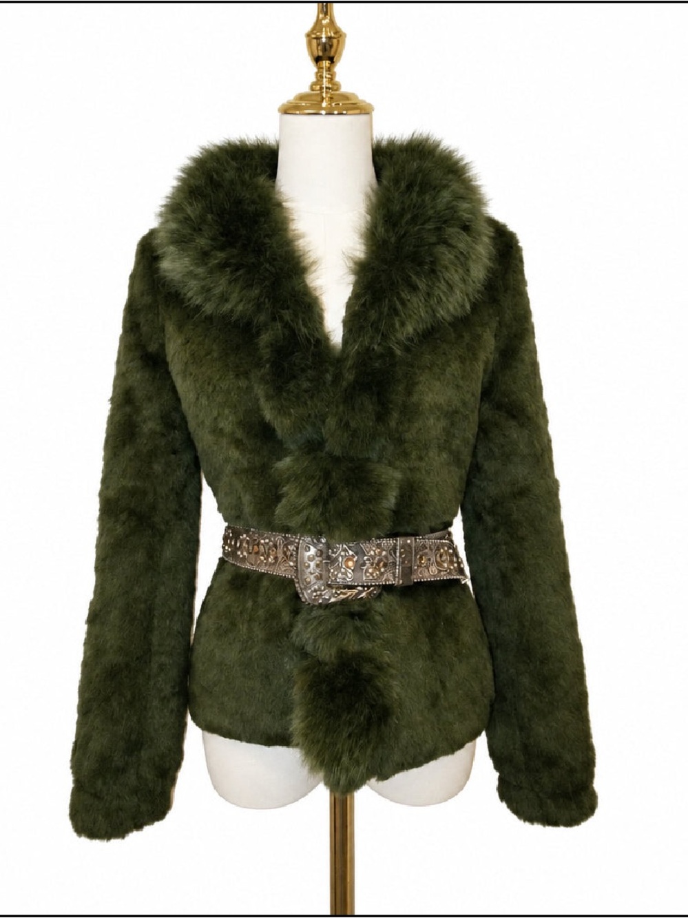 Real Fur Jacket with Plush Collar